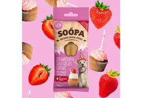 Soopa Strawberry & Coco-Cream Cupcake Dental Sticks