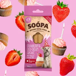 Soopa Strawberry & Coco-Cream Cupcake Dental Sticks