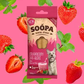 Soopa Strawberry & Dog Quiri Dental Sticks