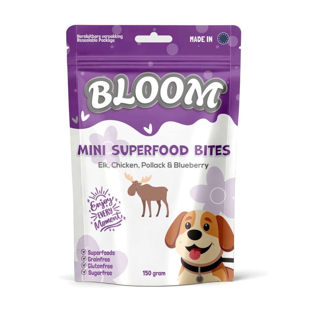 Bloom Mini Superfood Bites Elk, Chicken, Pollack, Blueberry