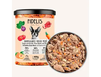Fidelis Vers Gekookt Menu Geit met Wortel, Rode Biet en Perzik - Compleet