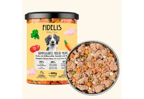 Fidelis Vers Gekookt Menu Kip met Zoete Aardappel, Wortel en Appel - Compleet