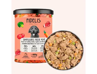 Fidelis Vers Gekookt Menu Rundvlees met Zoete Aardappel, Appel en Broccoli - Compleet