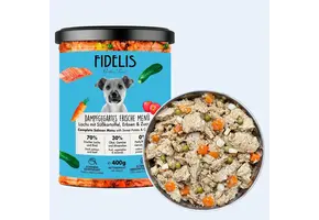 Fidelis Vers Gekookt Menu Zalm met Zoete Aardappel, Erwten en Courgette - Compleet