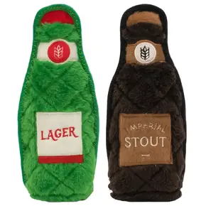 ZippyPaws Z-Stitch Happy Hour Crusherz 2-Pack Lager & Stout