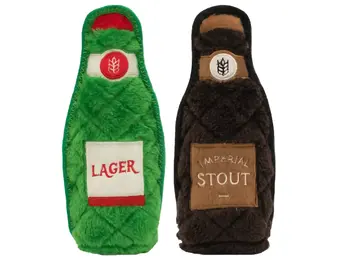 ZippyPaws Z-Stitch Happy Hour Crusherz 2-Pack Lager & Stout