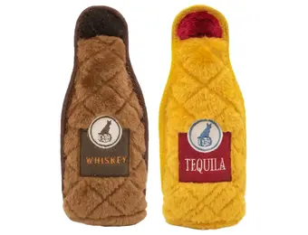 ZippyPaws Z-Stitch Happy Hour Crusherz 2-Pack Whiskey & Tequila
