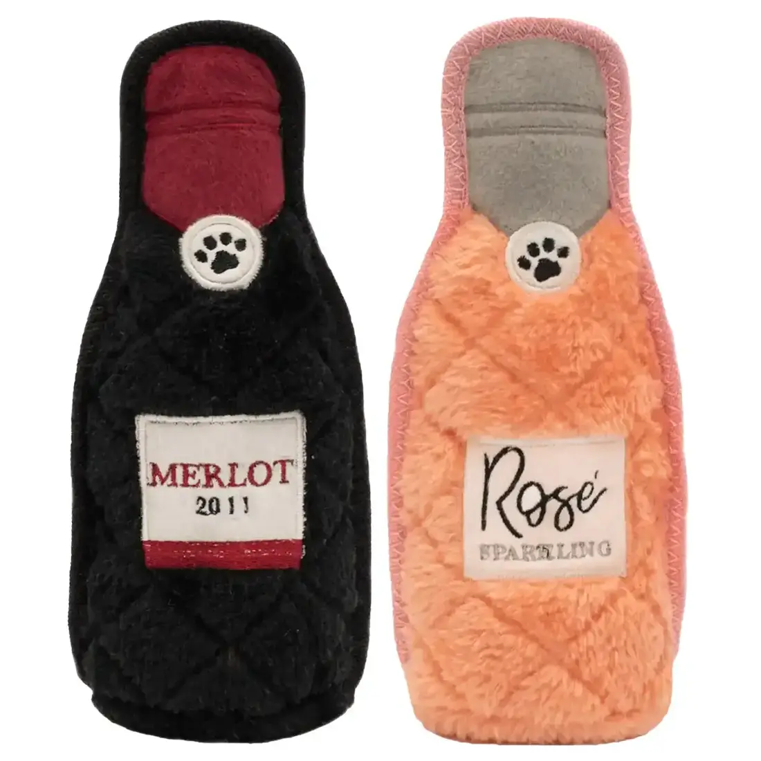 ZippyPaws Z-Stitch Happy Hour Crusherz 2-Pack Merlot & Rosé