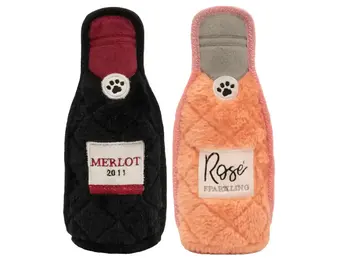 ZippyPaws Z-Stitch Happy Hour Crusherz 2-Pack Merlot & Rosé