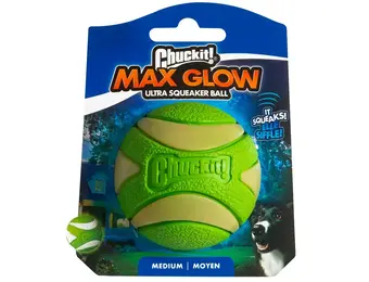 Chuckit! Max Glow Ultra Squeaker Ball M