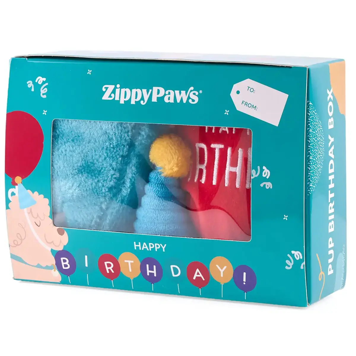 ZippyPaws Pup Birthday Box Blue