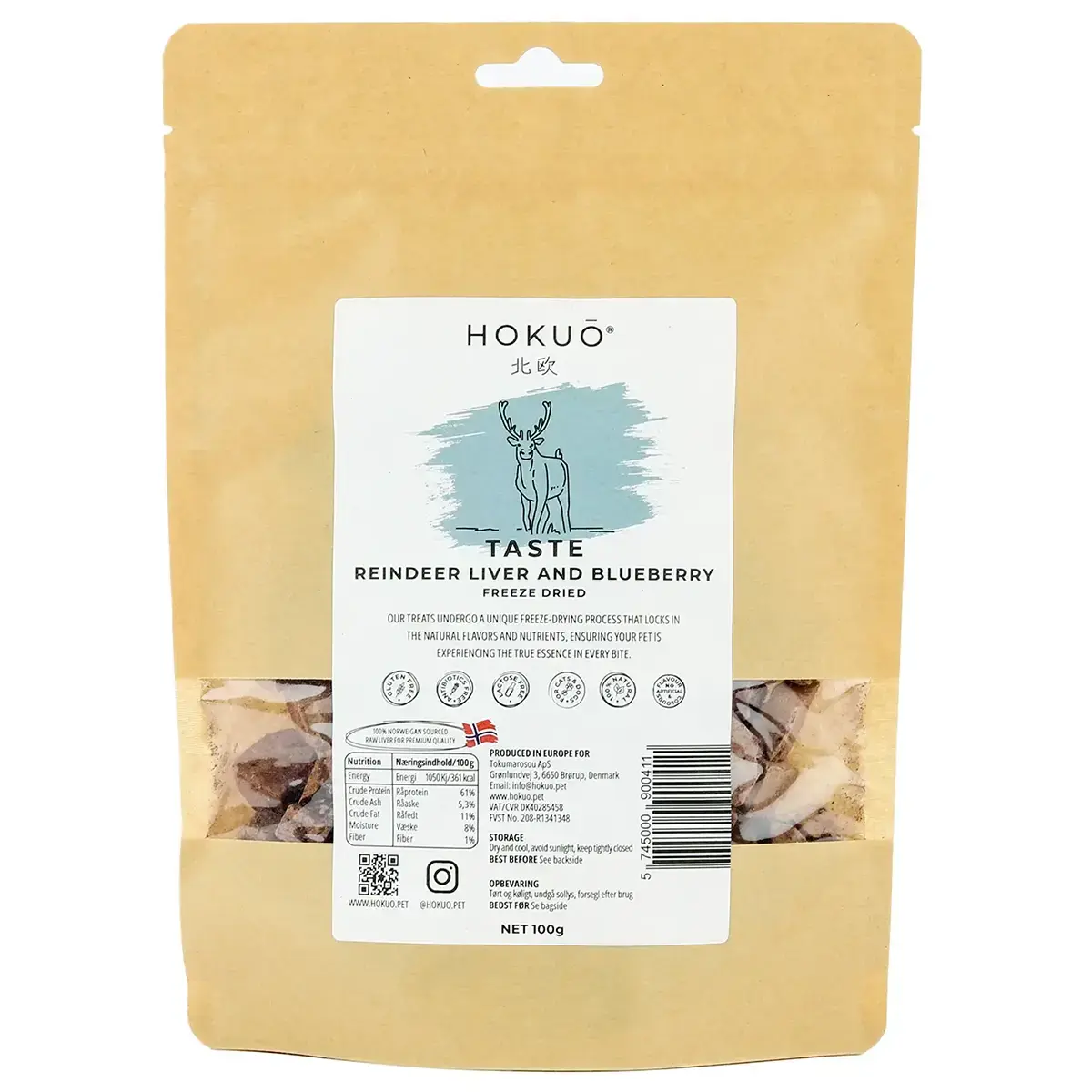 Hokuō® Taste Rendierlever en Bosbessen