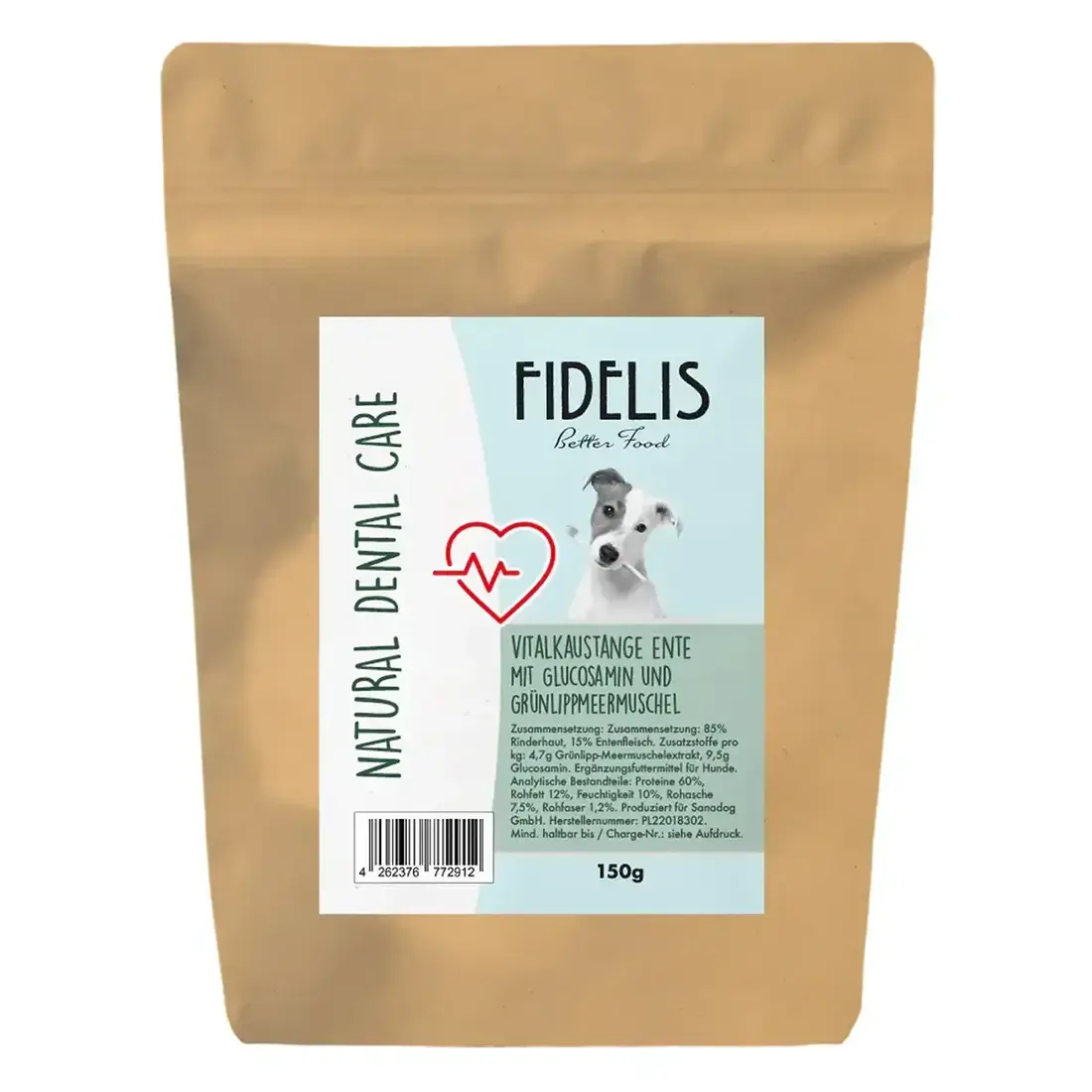 Fidelis Dental Care Kauwsticks Eend met Glucosamine en Groenlipmossel