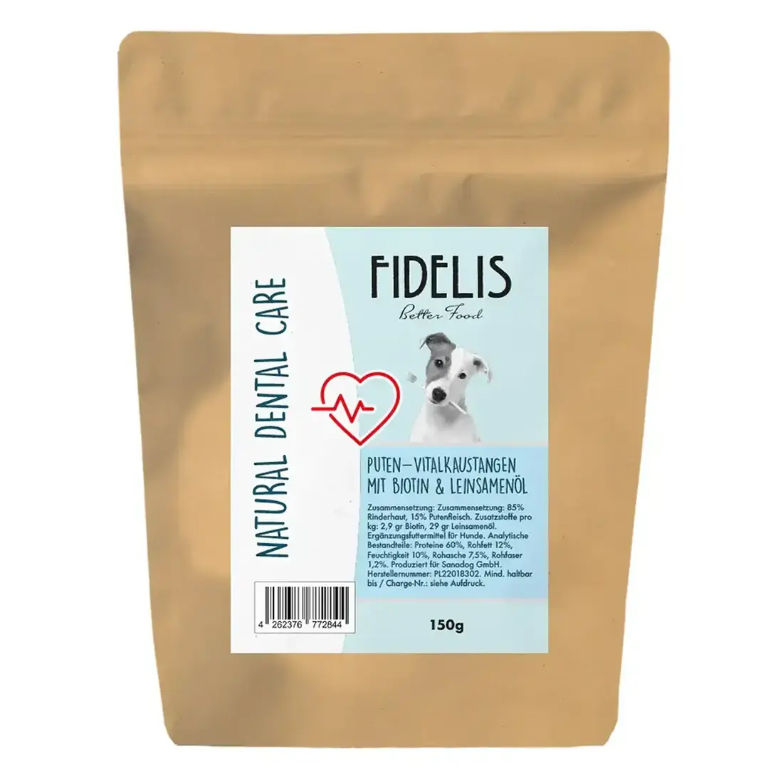 Fidelis Dental Care Kauwsticks Kalkoen met Biotine en Lijnzaadolie