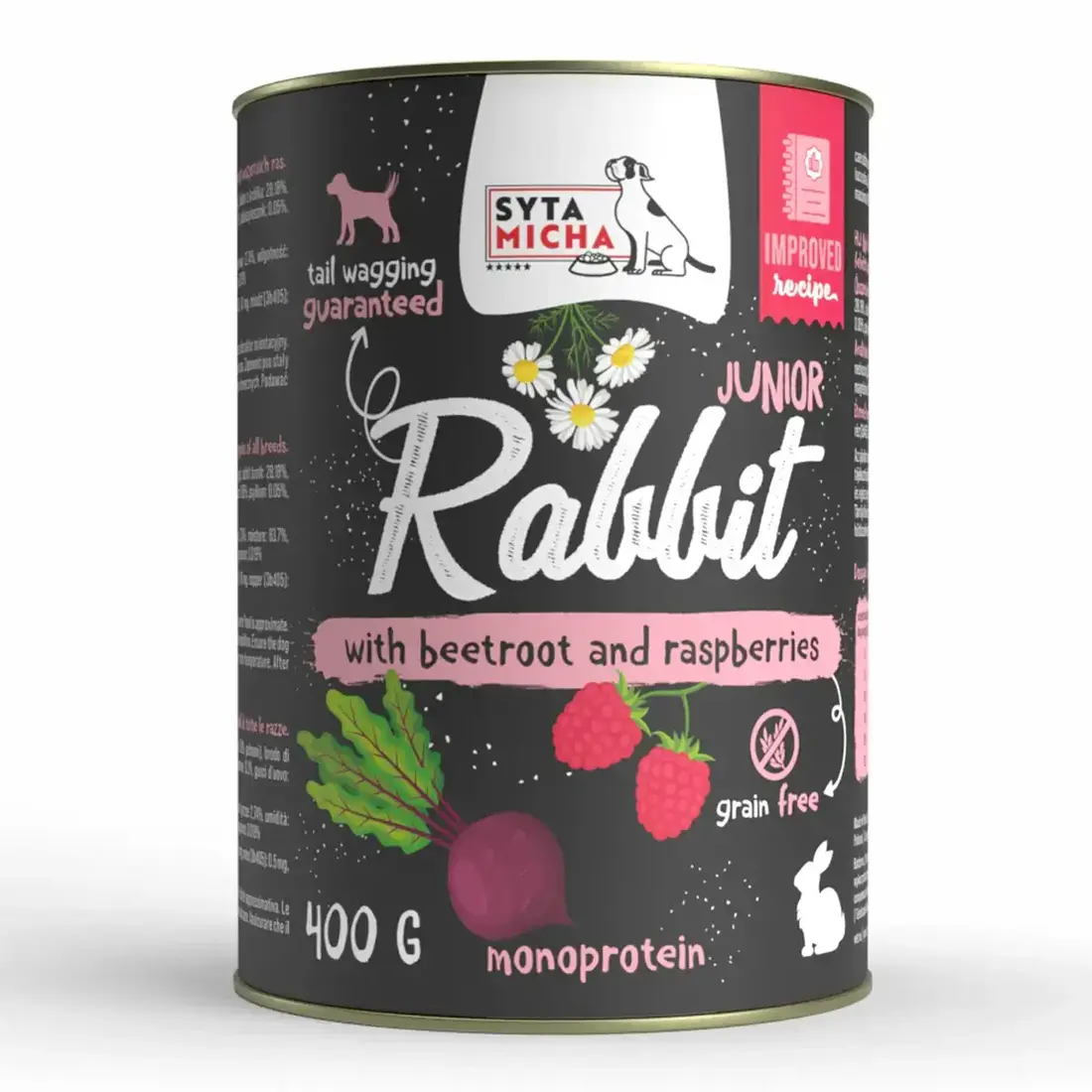 Syta Micha Wet Food for Puppies Rabbit with Beetroot and Raspberries