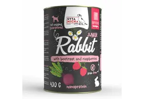 Syta Micha Wet Food for Puppies Rabbit with Beetroot and Raspberries