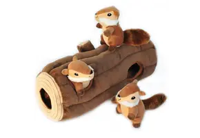 ZippyPaws Burrow Log with Chipmunks