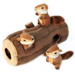 ZippyPaws Burrow Log with Chipmunks