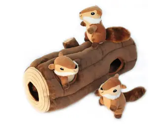 ZippyPaws Burrow Log with Chipmunks