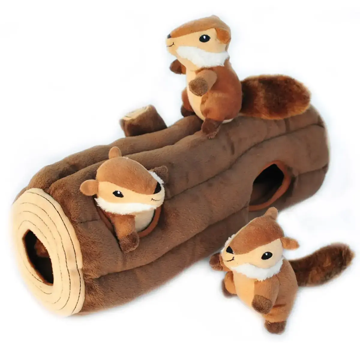 ZippyPaws Burrow Log with Chipmunks