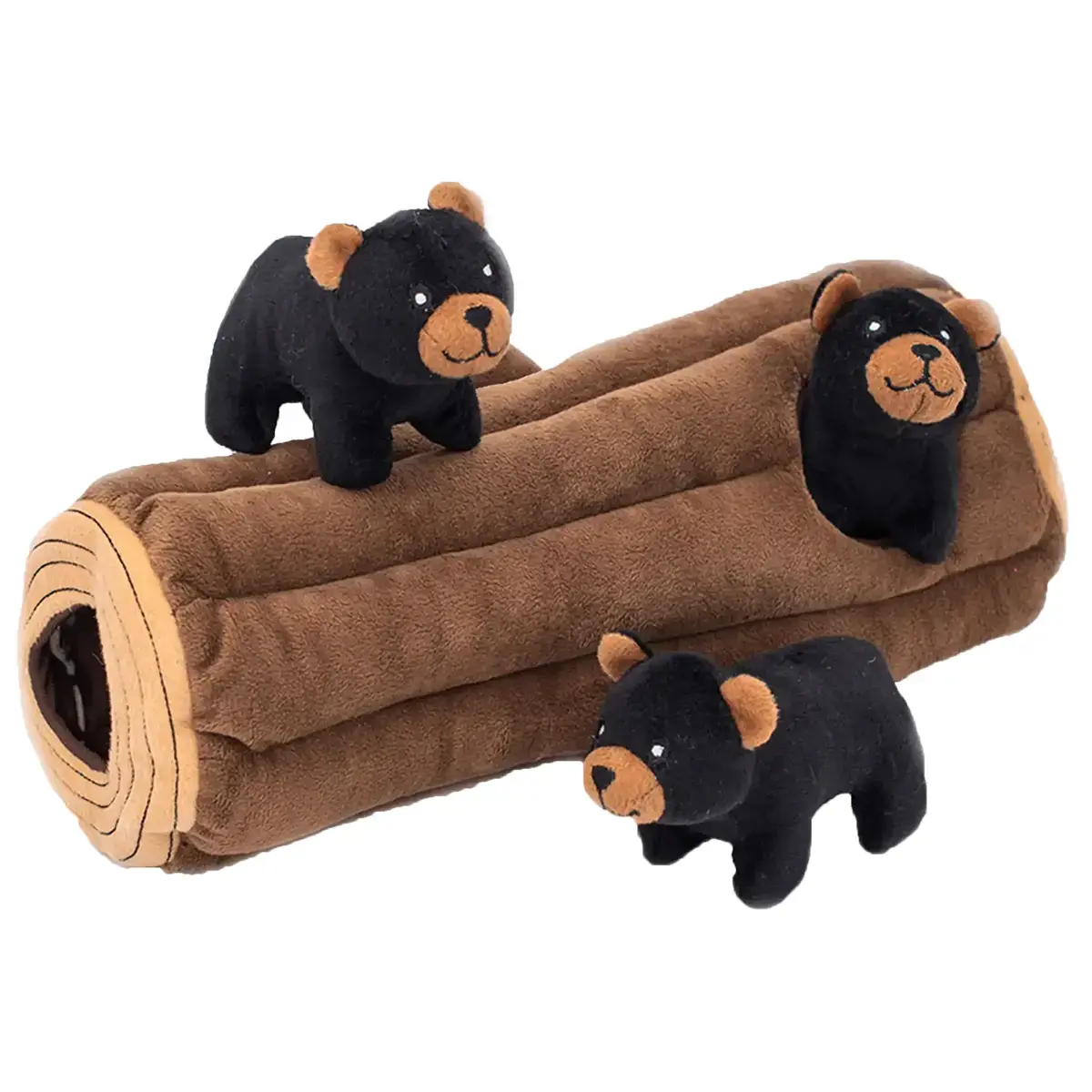 ZippyPaws Burrow Black Bear Log