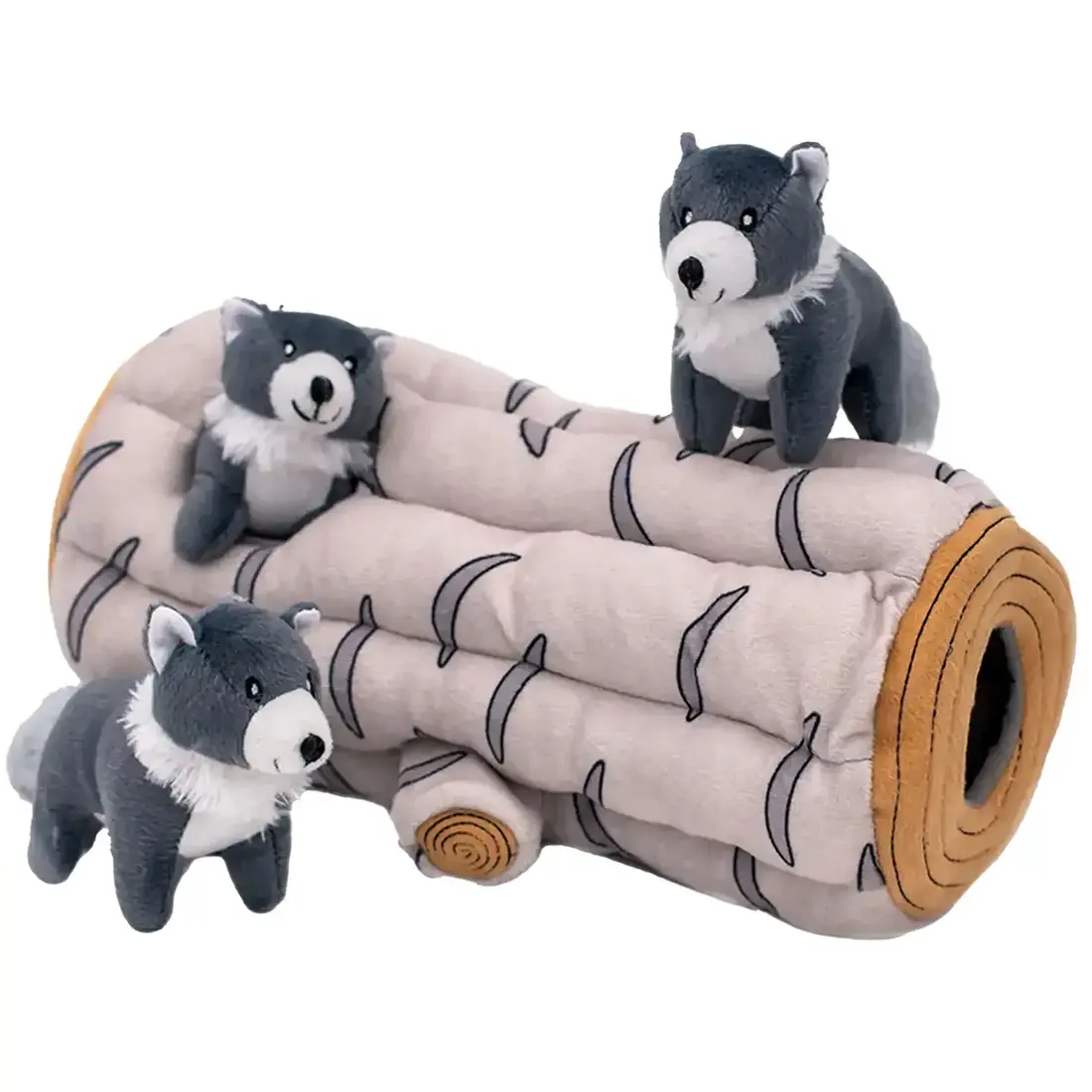 ZippyPaws Burrow Arctic Wolf Log