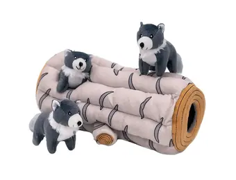 ZippyPaws Burrow Arctic Wolf Log