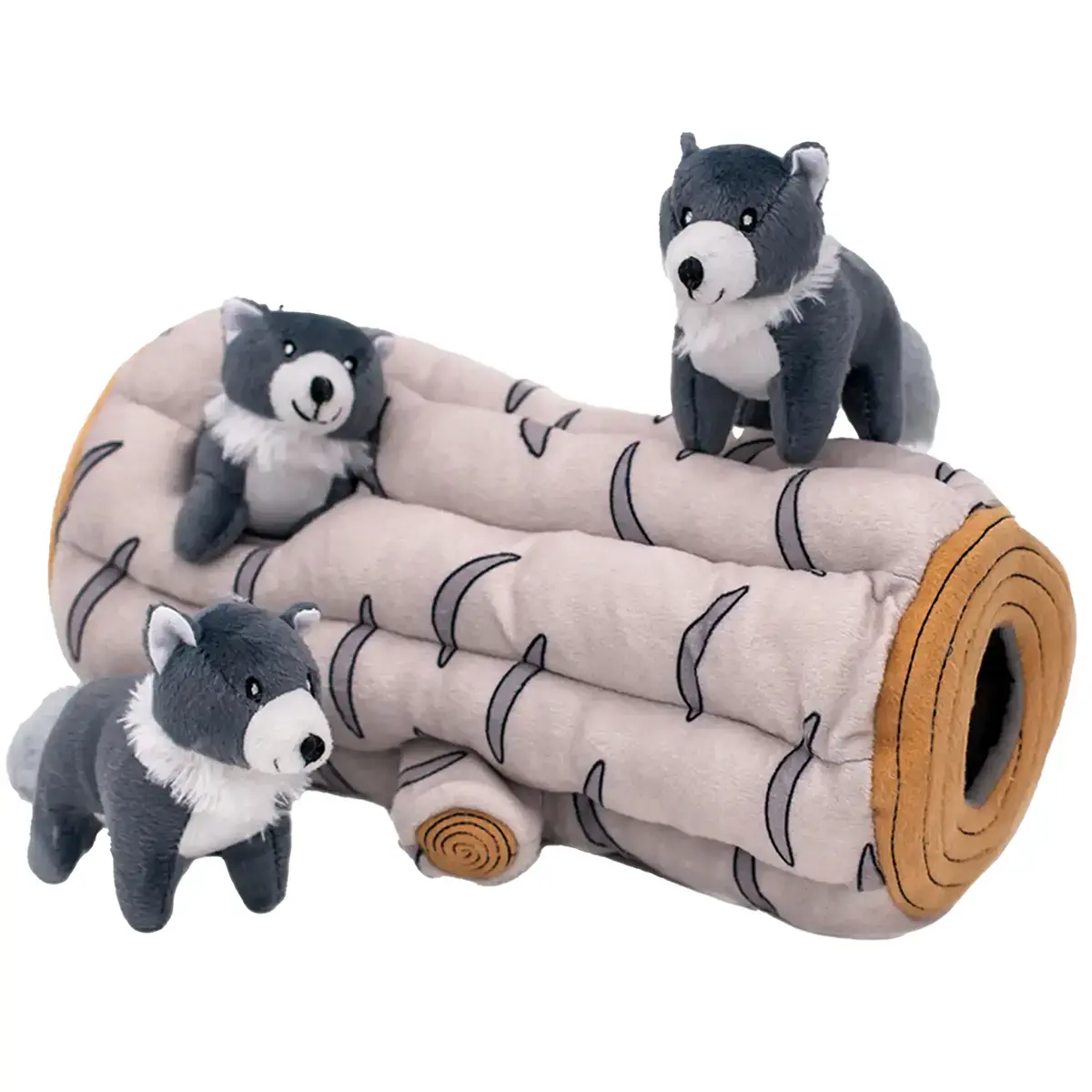 ZippyPaws Burrow Arctic Wolf Log