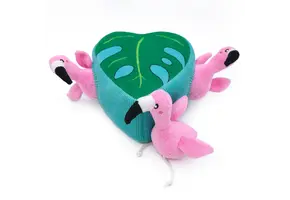 ZippyPaws Burrow Flamingos in Monstera