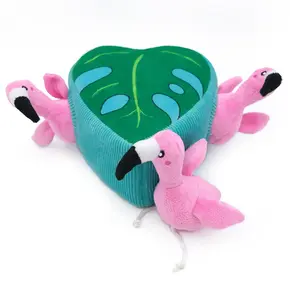 ZippyPaws Burrow Flamingos in Monstera
