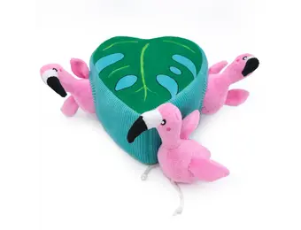 ZippyPaws Burrow Flamingos in Monstera