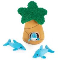 ZippyPaws Burrow Dolphins in Palm Tree