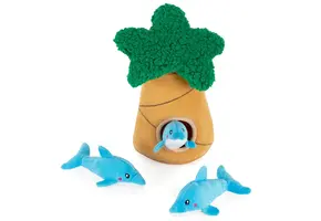 ZippyPaws Burrow Dolphins in Palm Tree