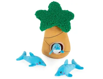 ZippyPaws Burrow Dolphins in Palm Tree