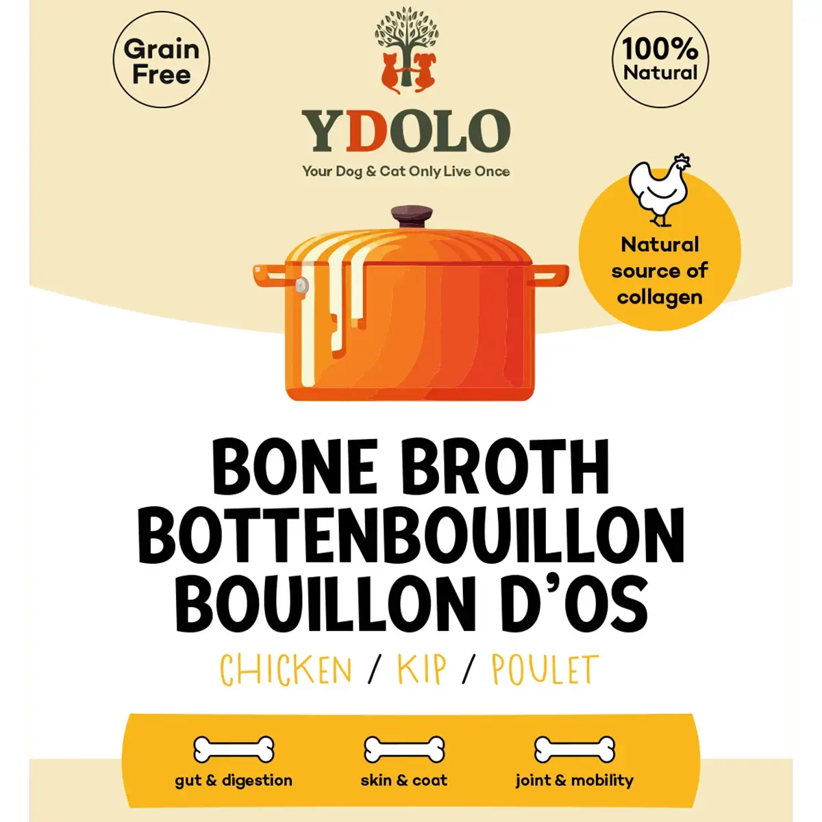 Ydolo Bottenbouillon Bio Kip