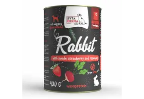 Syta Micha Wet Dog Food Rabbit with Rutabaga, Strawberry and Rosemary