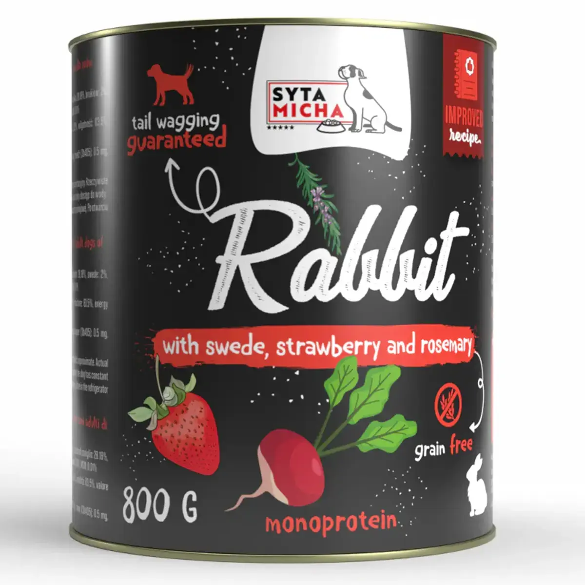 Syta Micha Wet Dog Food Rabbit with Rutabaga, Strawberry and Rosemary