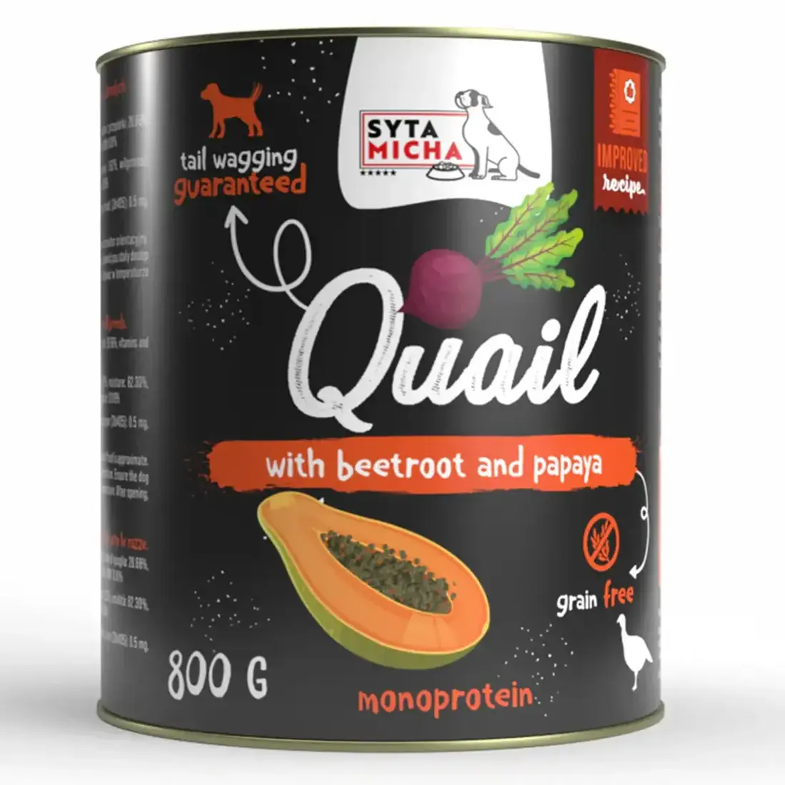 Syta Micha Wet Dog Food Quail with Beetroot and Papaya