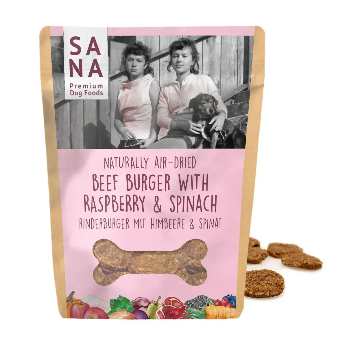 Sanadog Runderburgers met Frambozen en Spinazie