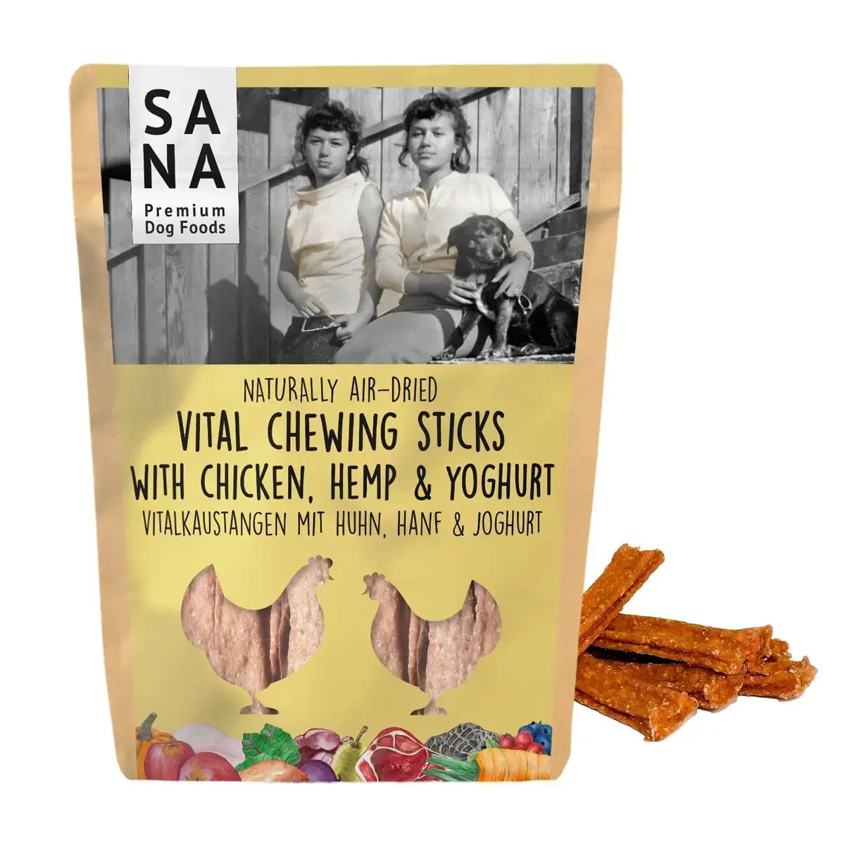 Sanadog Vital Kauwsticks Kip met Hennep en Yoghurt