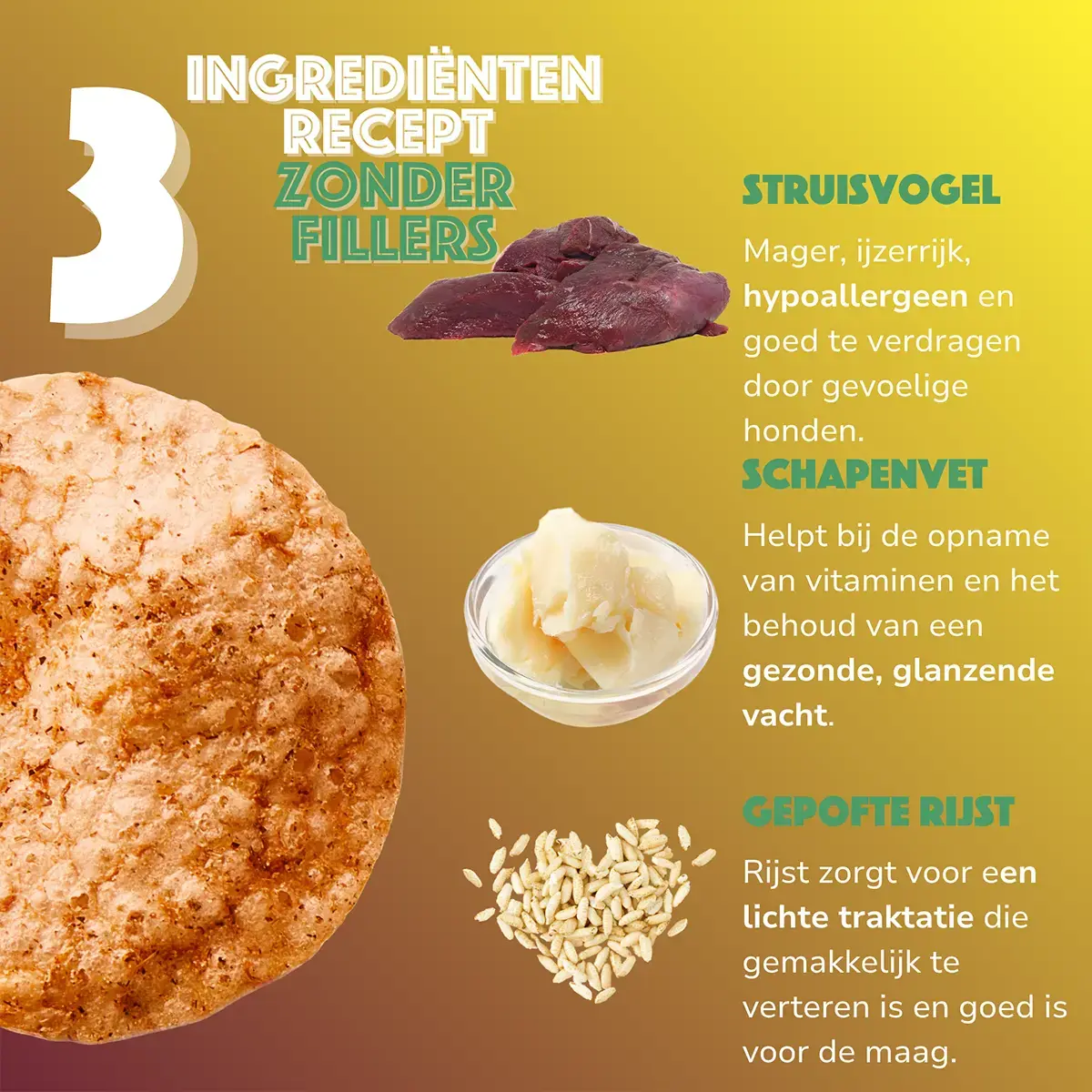 Smoofl Hondenchips - Struisvogel