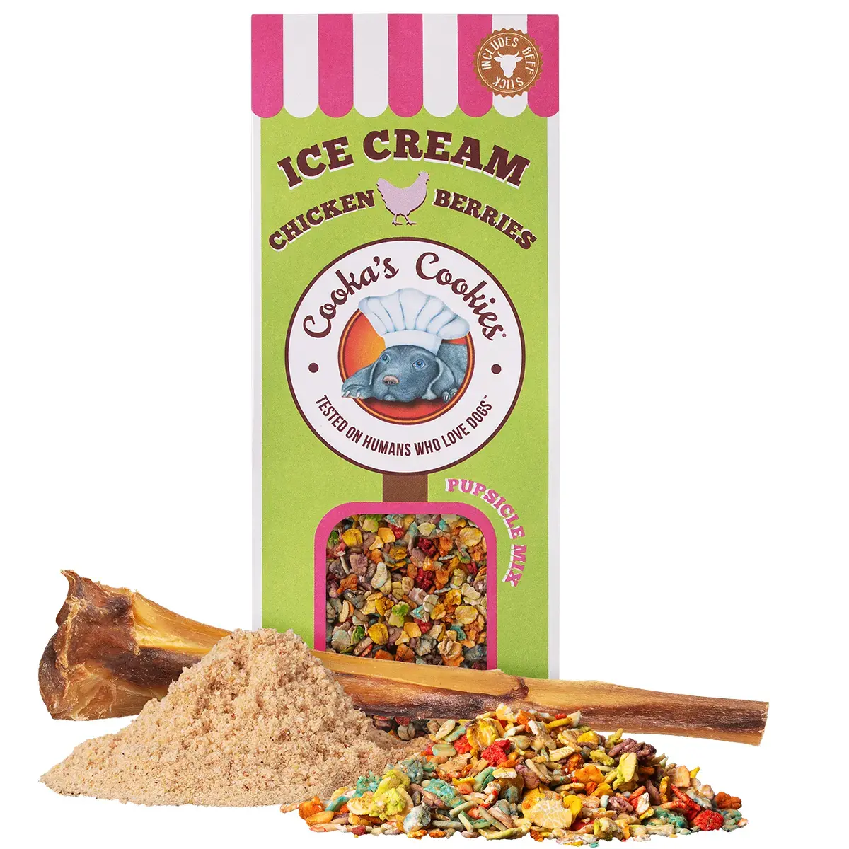 Cooka’s Cookies Ice Cream Mix – Chicken & Berries