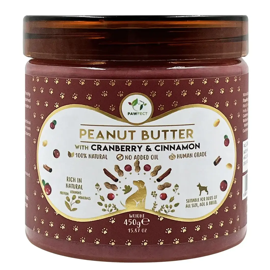 Pawfect Hondenpindakaas – Cranberry en Kaneel