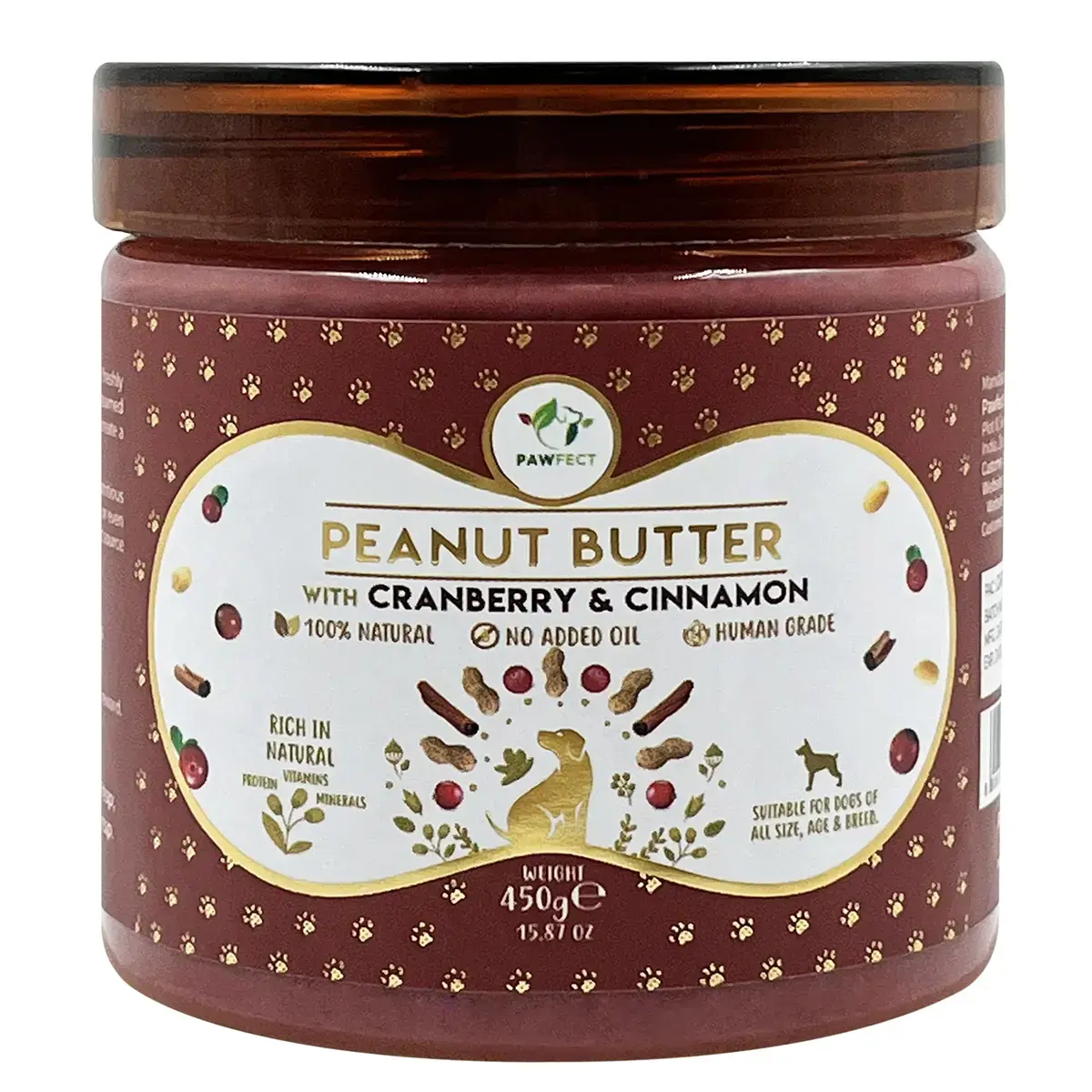 Pawfect Hondenpindakaas – Cranberry en Kaneel