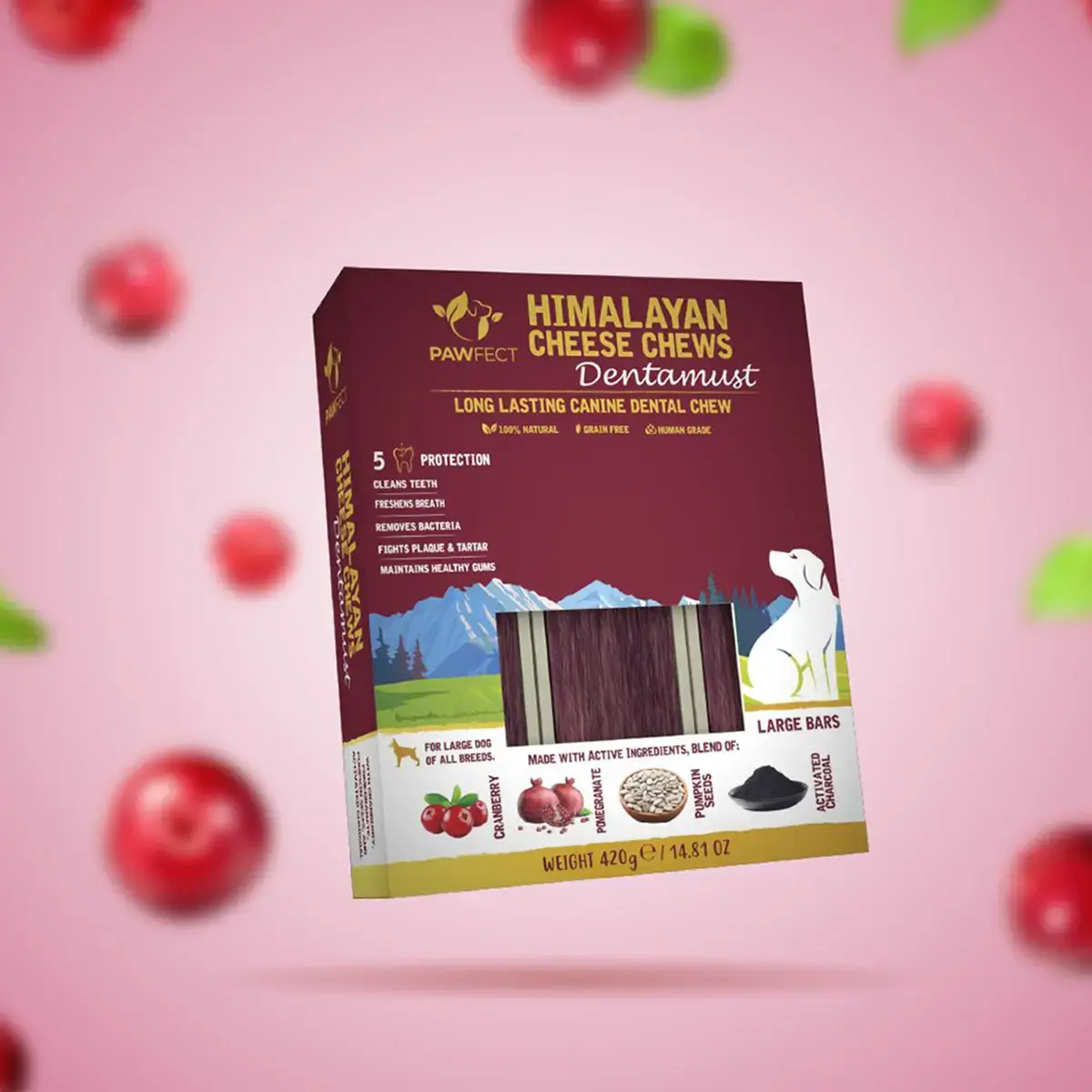 Pawfect Dentamust Bars met Cranberry’s