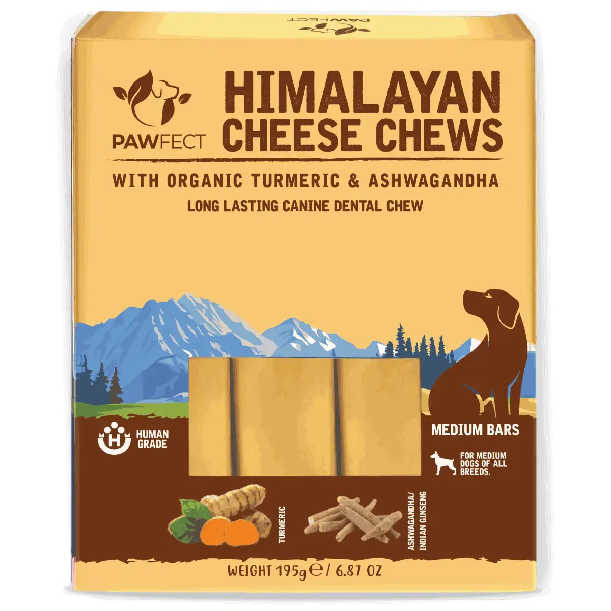 Pawfect Cheese Chew Bar Kurkuma & Ashwagandha Medium