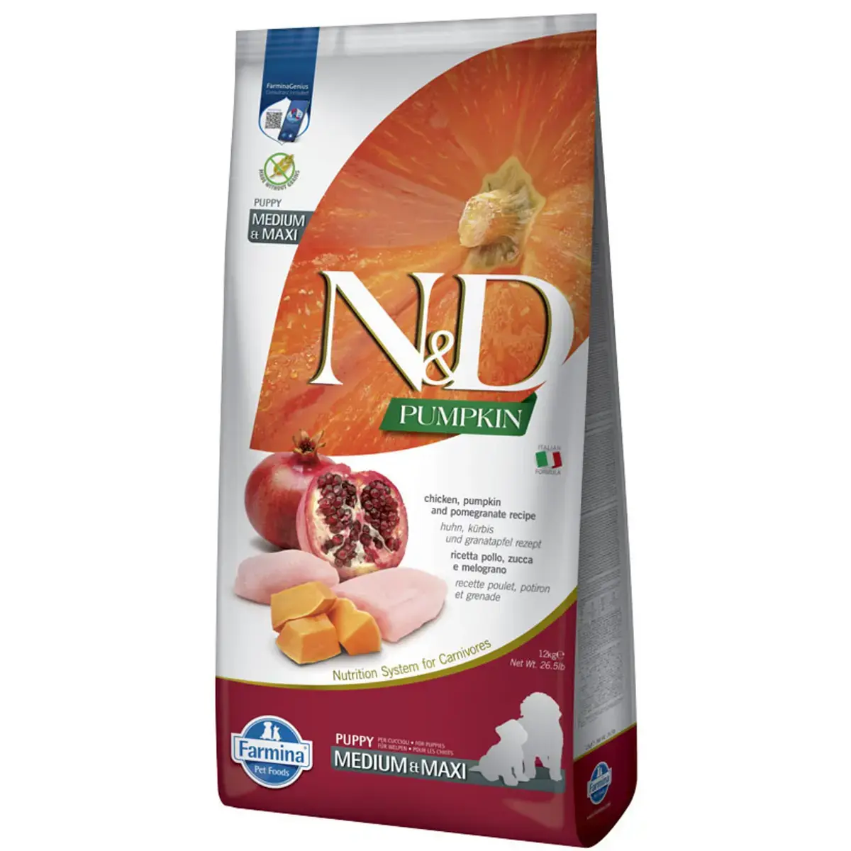 Farmina N&D Pumpkin Kip en Granaatappel Puppy Medium/Maxi