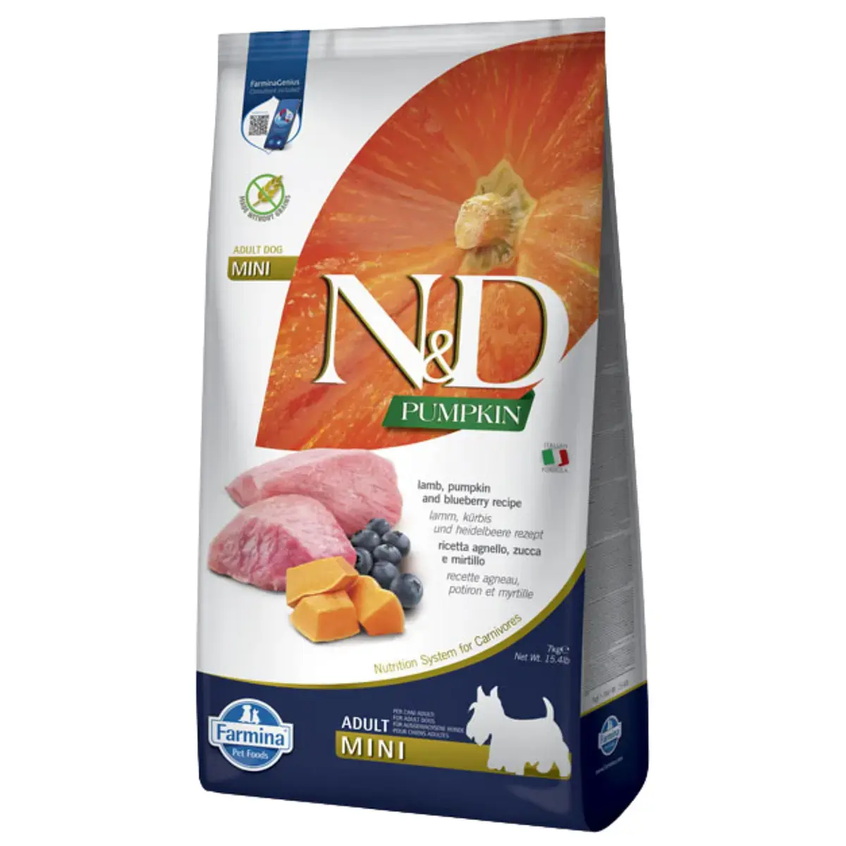 Farmina N&D Pumpkin Lam en Blauwe Bes Adult Mini