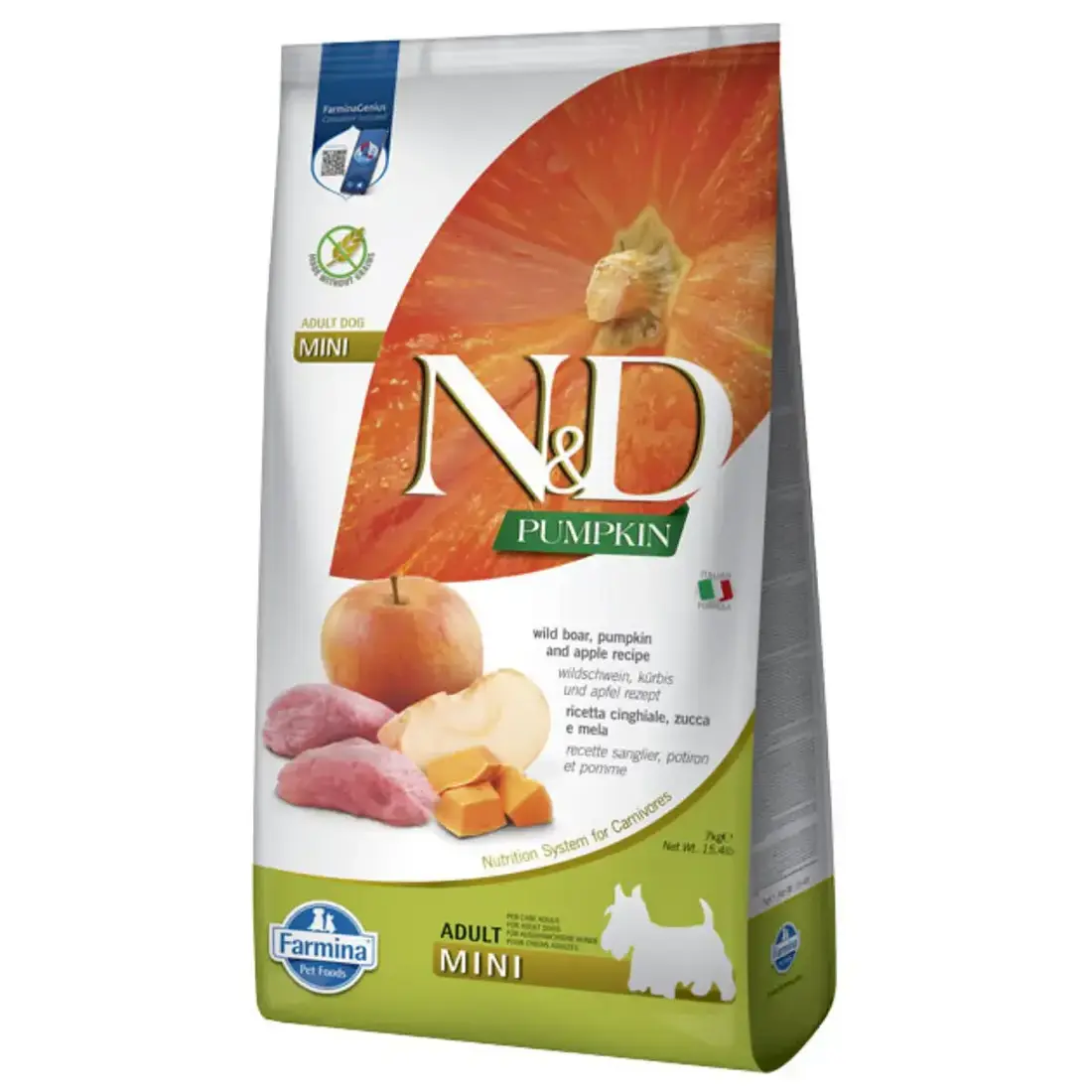 Farmina N&D Pumpkin Wild Zwijn en Appel Adult Mini