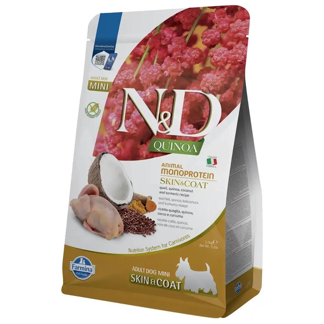 Farmina N&D Quinoa Skin & Coat Kwartel Adult Mini 2,5 kg